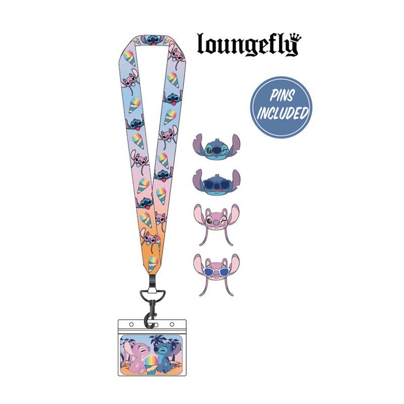 Loungefly: Lilo and Stitch - Stitch Snow Cone Lanyard with 4 Pins