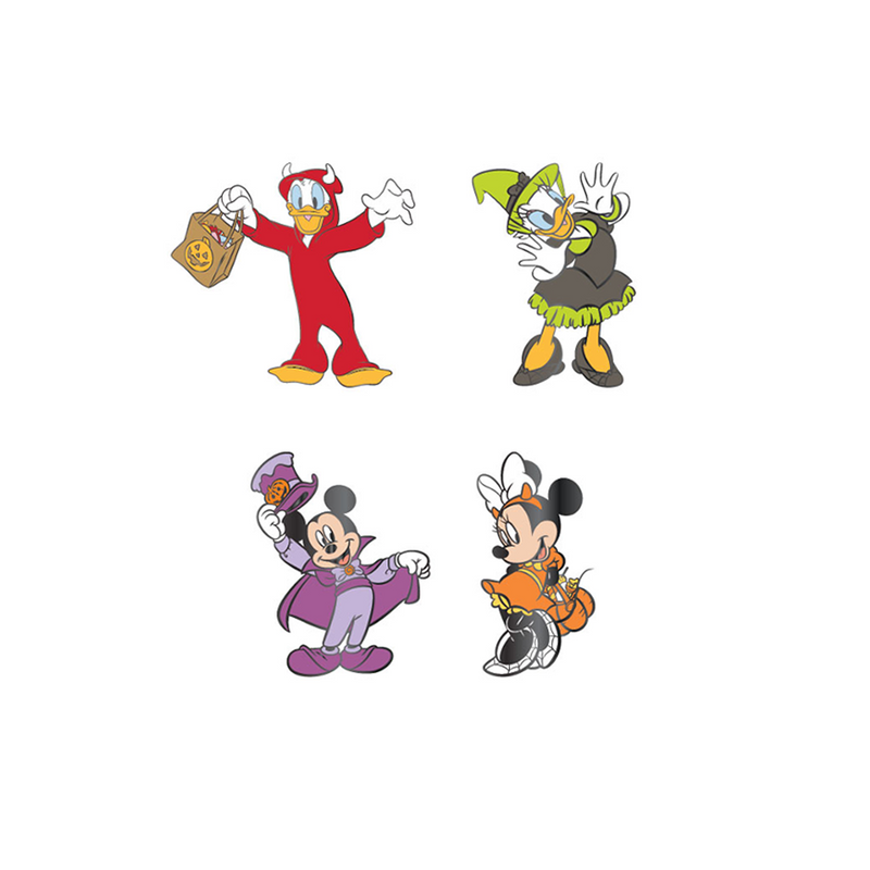 Loungefly: Disney - Mickey & Friends Halloween 4 Piece Pin Set
