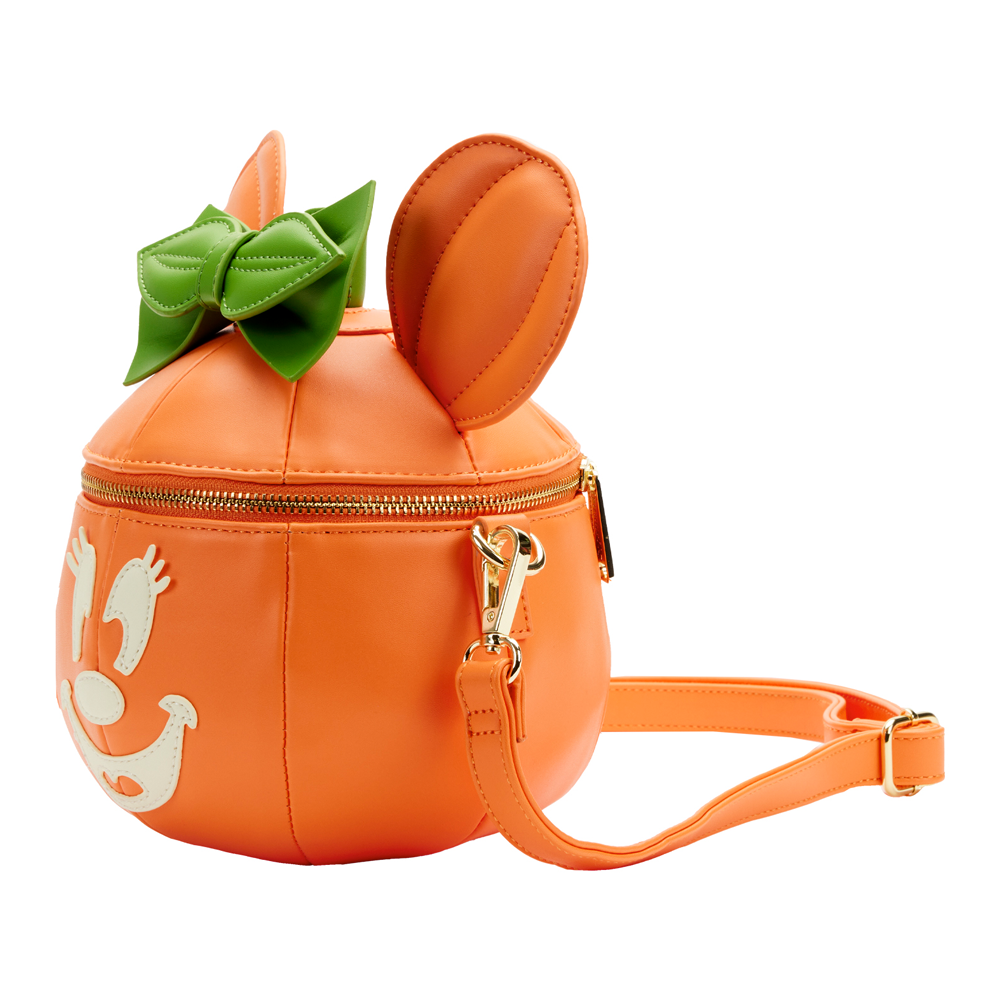 Loungefly: Disney - Glow Face Pumpkin Minnie Figural Cross Body Bag