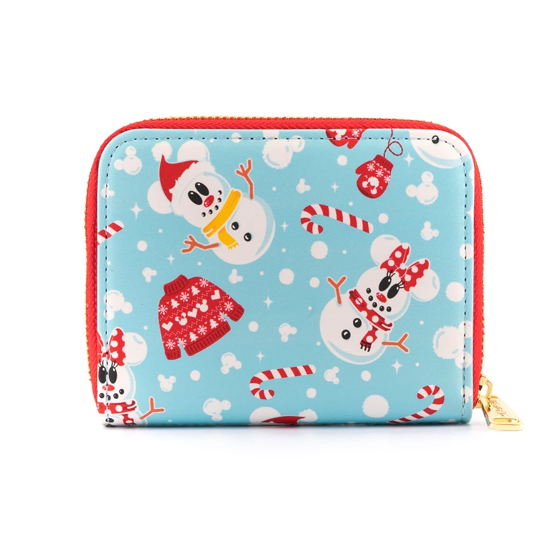 Loungefly: Disney - Snowman Mickey and Minnie Zip Around Wallet