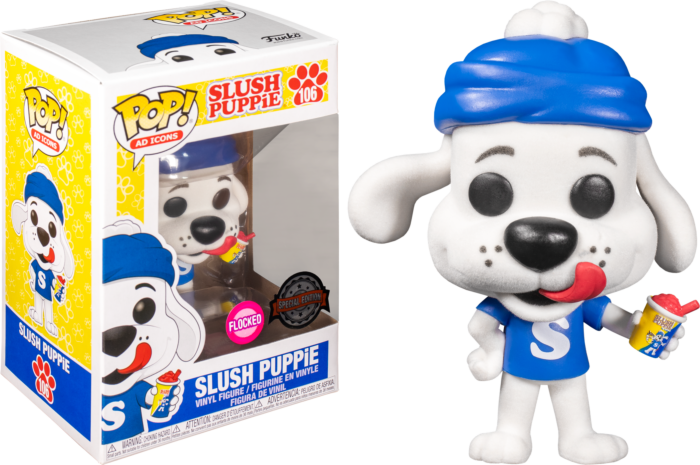 FU53694-IE Funko POP! Ad Icons: Slush Puppie - Slush Puppie (Flocked) Vinyl Figure #106 Special Edition Exclusive [READ DESCRIPTION]