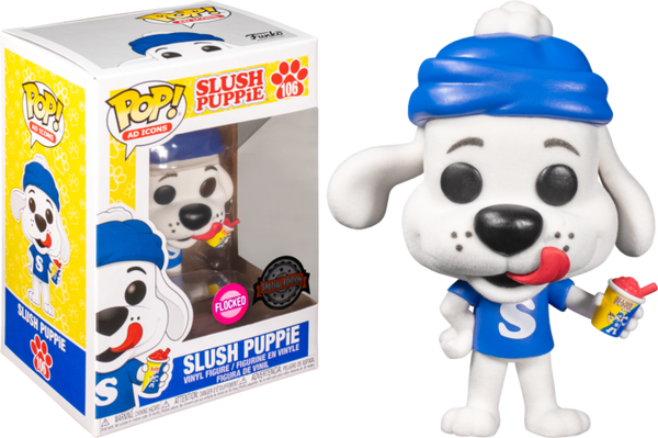 FU53694-IE Funko POP! Ad Icons: Slush Puppie - Slush Puppie (Flocked) Vinyl Figure #106 Special Edition Exclusive [READ DESCRIPTION]