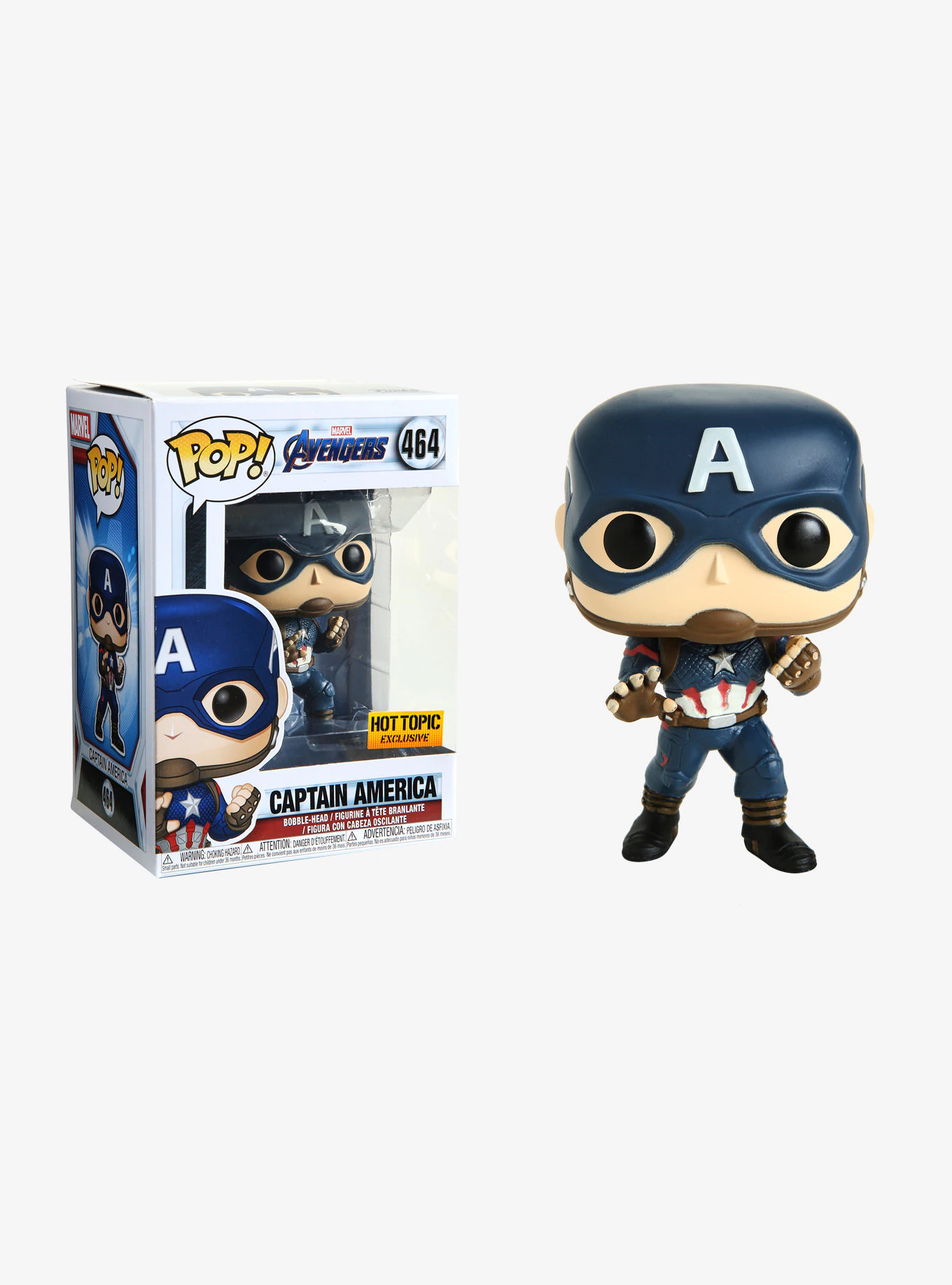 FU36676 Funko POP! Avengers: Endgame - Captain America Vinyl Figure #464 Hot Topic Exclusive (NOT 100% MINT)