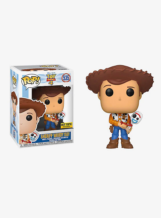 FU37471 Funko POP! Toy Story 4 - Sheriff Woody Holding Forky Vinyl Figure #535 Hot Topic Exclusive (NOT 100% MINT)