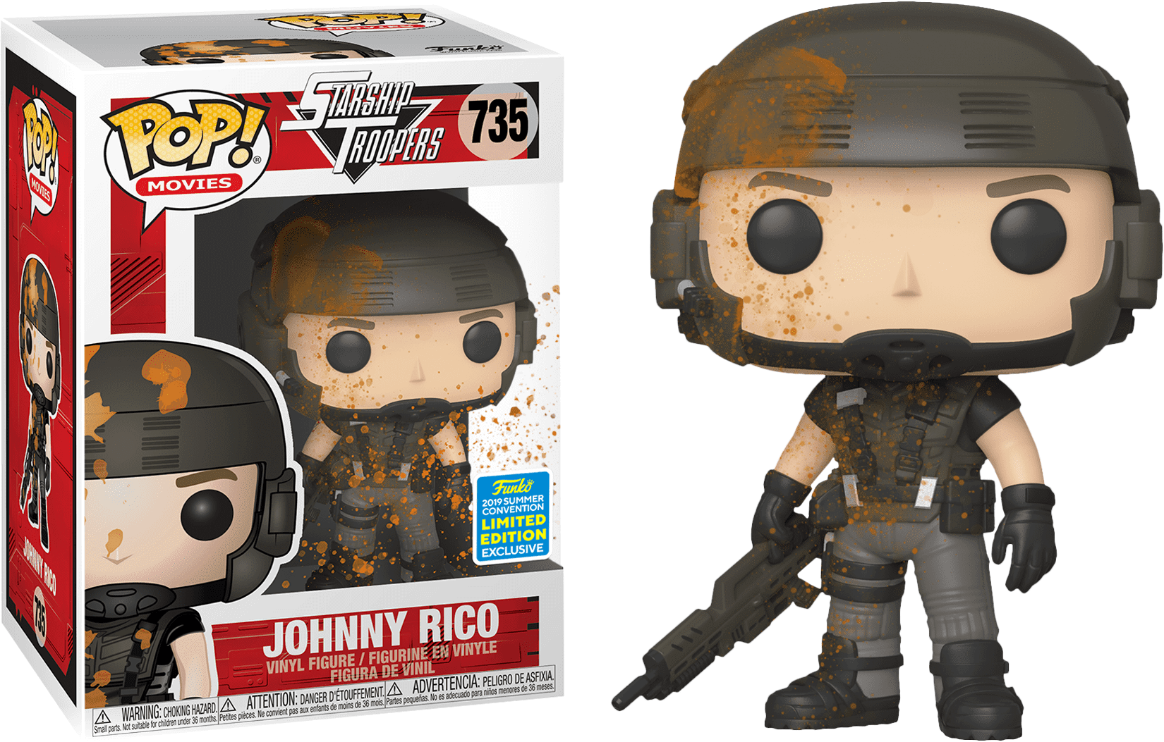 FU40154 Funko POP! Starship Troopers - Johnny Rico (Muddy) Vinyl Figure #635 2019 Summer Convention Exclusive [READ DESCRIPTION]